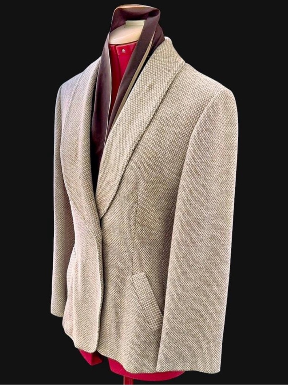 70s Wool Jacket Vintage Neutral Beige S M 36 Bust